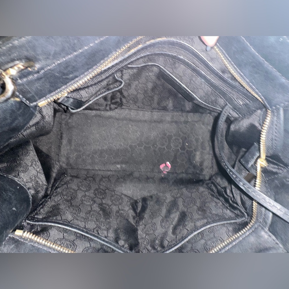 Michael Kors Hamilton Large Soft Leather Satchel Bag Lock Black GUC​​ - Picture 10 of 12